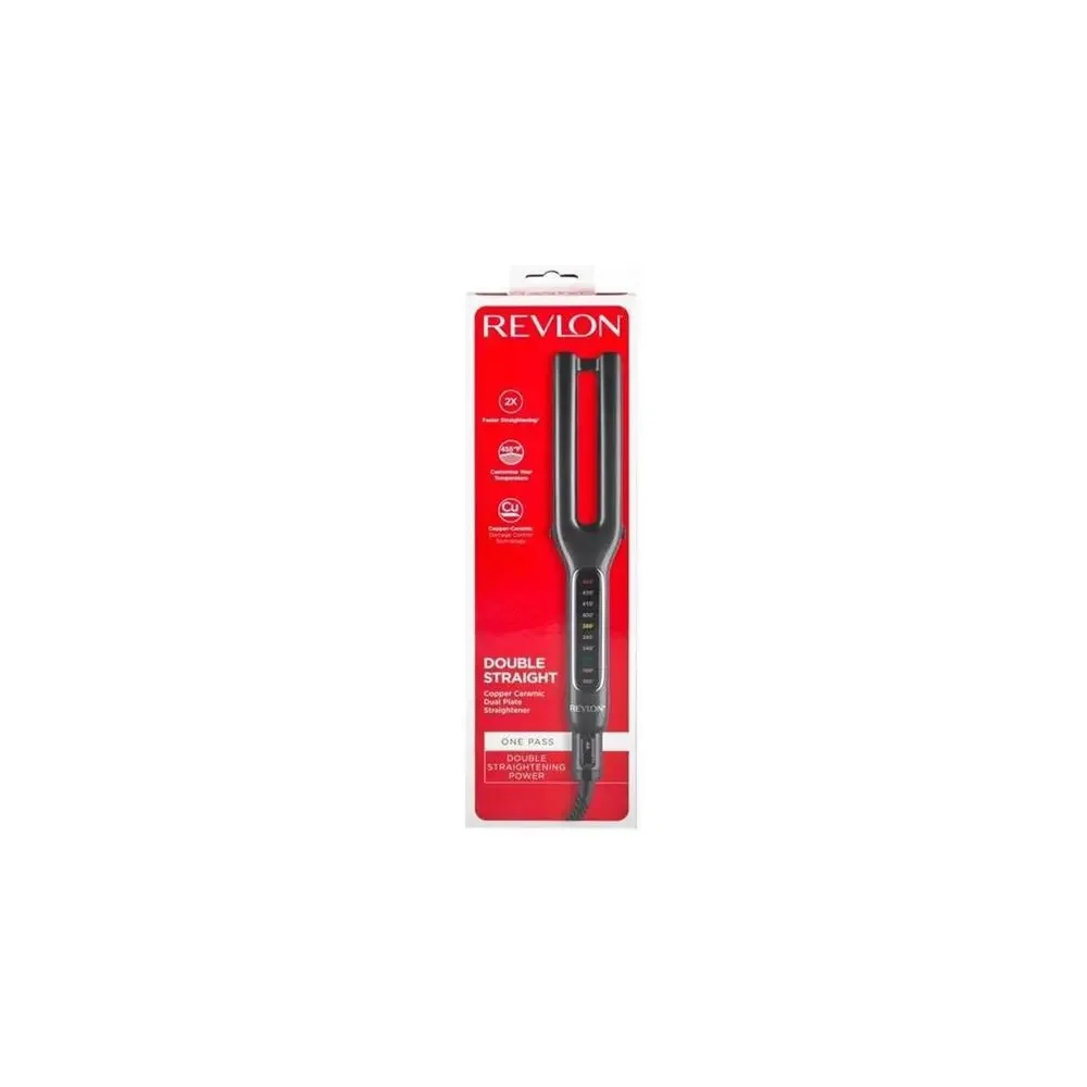 Hair Straightener Revlon Double Straight Copper Ceramic Dual Plate Straightener‎